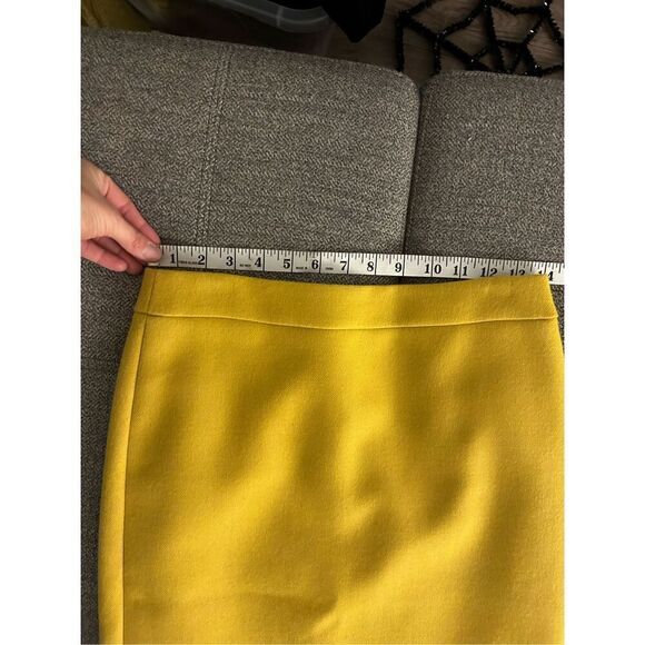J. Crew Yellow No. 2 Pencil Skirt Size 2 Double-Surge Wool Academia Preppy - Picture 10 of 11